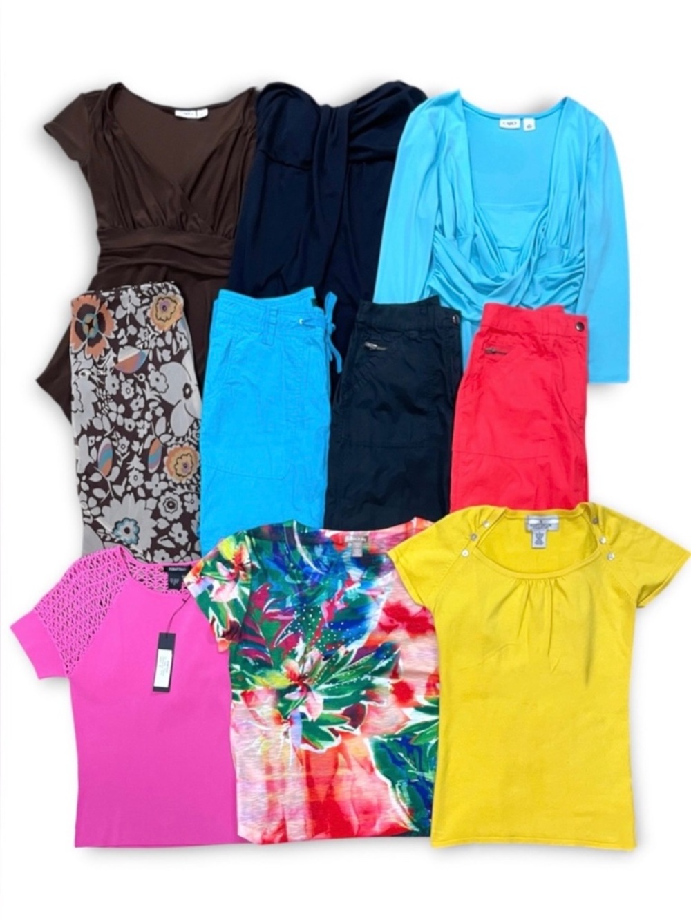 Vintage Y2K Summer Clothing Bundle Cargo Capris Tops Midi Skirt Mix Match Size S